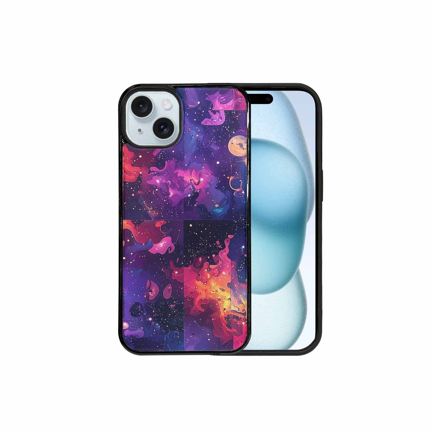 iPhone 15 Plus Case — Cosmic Creature And Object Mashup Pattern, Custom Print Case Cover