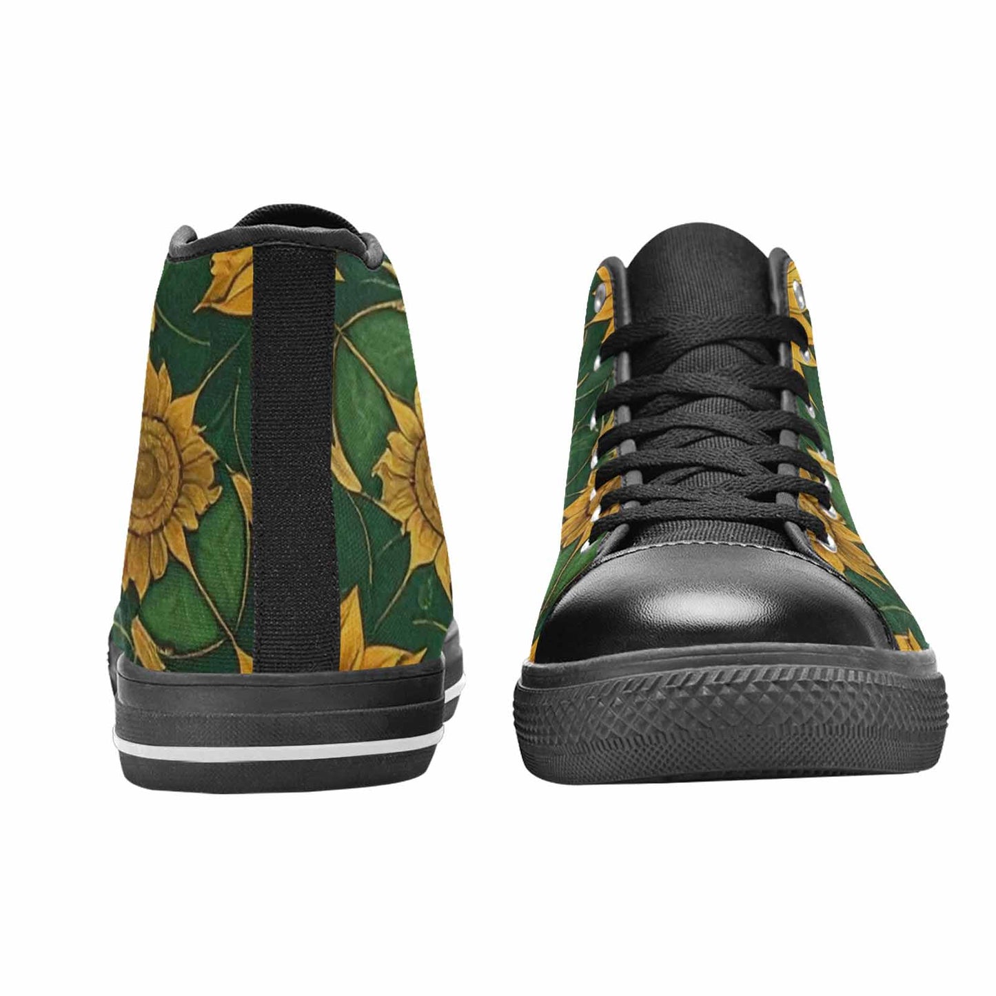 MEN'S Sunflower Mandala Kaleidoscope High Top Canvas Neon Fantasy Sneakers