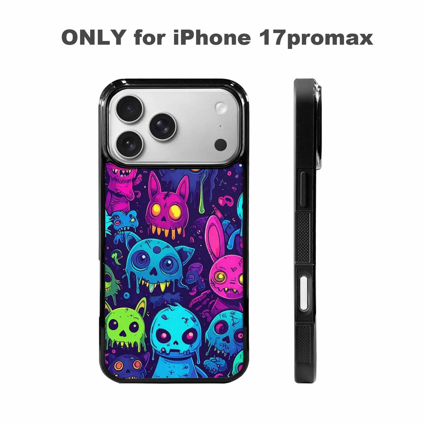 iPhone 17 Pro Max Case — Mixed Toxic Glow Creature Cartoon Cute, Custom Phone Case