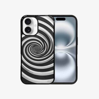 iPhone 16 Case — Hypnotic Spiral Optical Illusion Motif High, Custom Phone Case