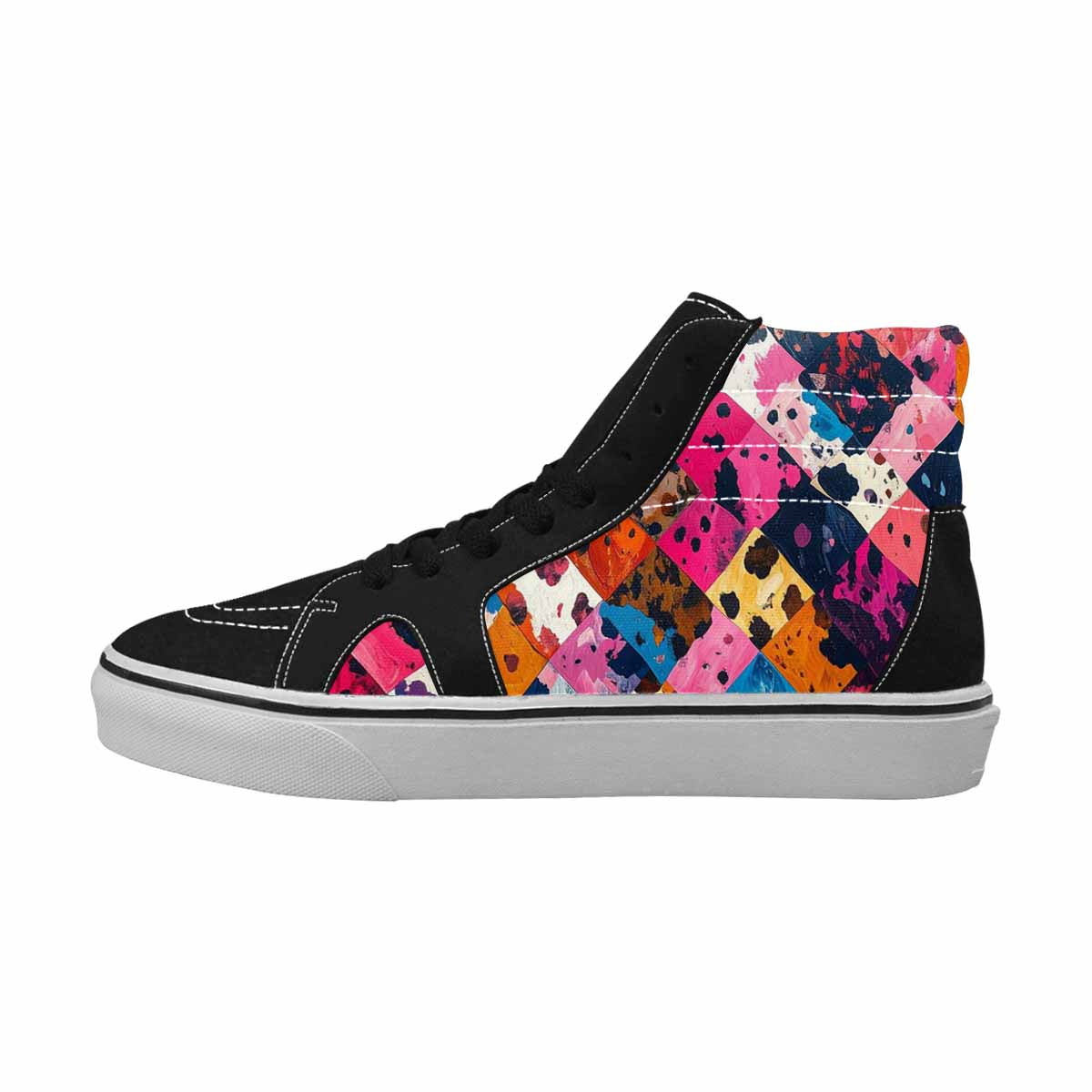 WOMEN'S Cow Animal Print High Top Canvas Vivid Custom Shoes
