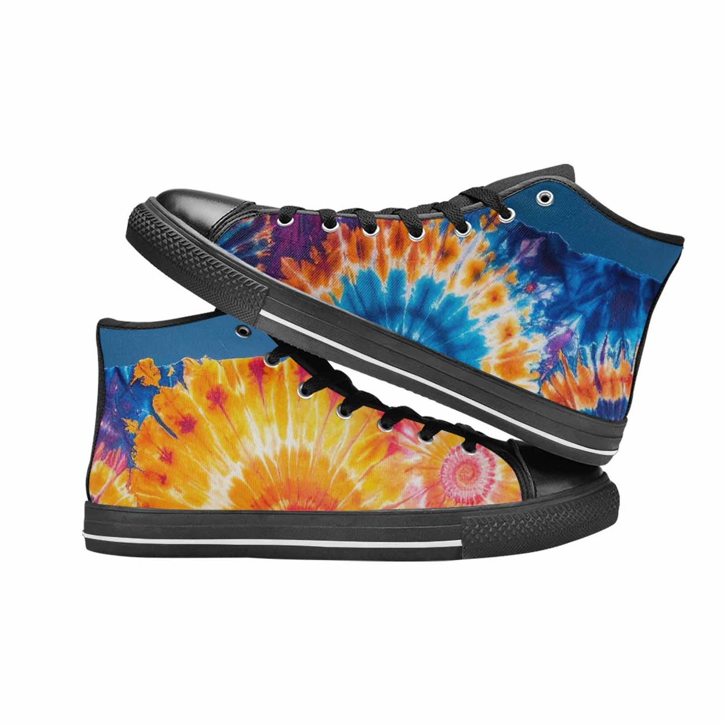 WOMEN'S Tie Dye Mixed Style High Top Canvas Grunge Custom Sneakers