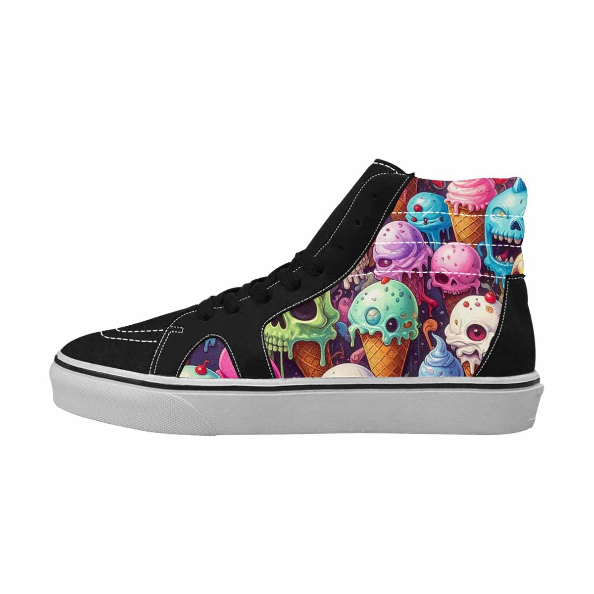 MEN'S Ice Cream Monsters  High Top Canvas Dark Academia Custom Sneakers