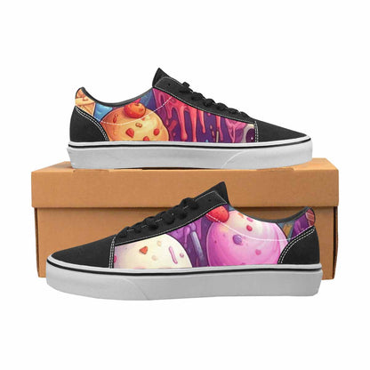 WOMEN'S Ice Cream Monsters  Lace-Up Canvas Cottagecore Custom Sneakers