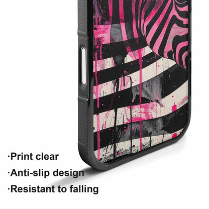 iPhone 17 Case — Black &amp; Pink Ink Animal Print, Custom Print Case Cover