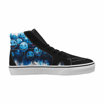 MEN'S Melting Moon Smiley High Top Canvas Cottagecore Custom Sneakers