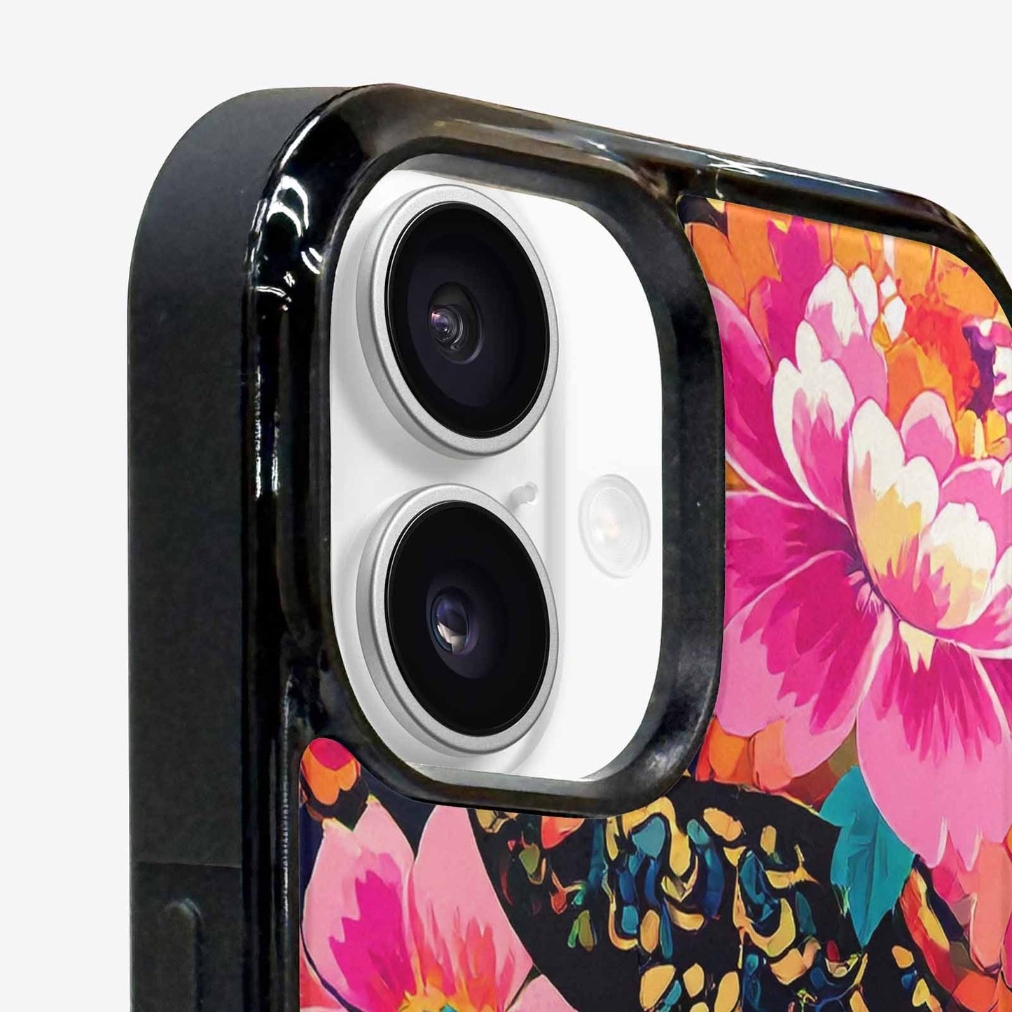 iPhone 16 Plus Case — Floral Snake Print, Custom Print Case Cover