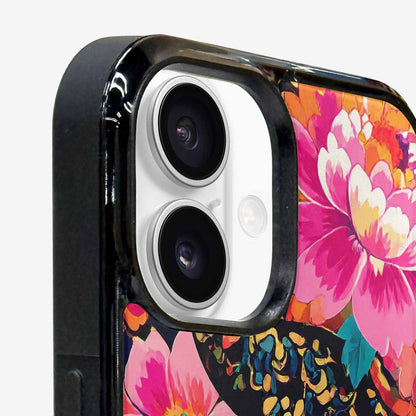 iPhone 16 Plus Case — Floral Snake Print, Custom Print Case Cover