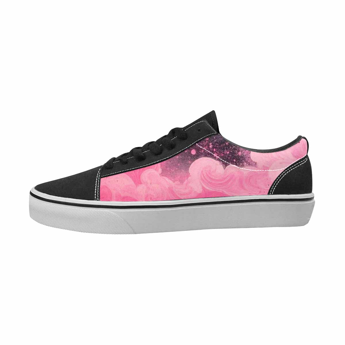MEN'S Van Gogh Black & Pink Ink Canvas Boutique Kaleidoscope Custom Print Sneakers