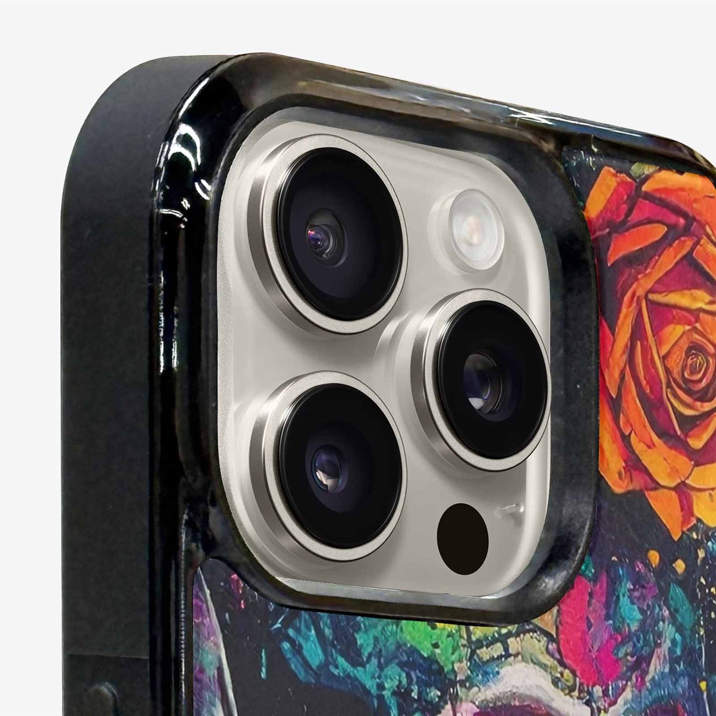 iPhone 15 Pro Max Case — Skulls Roses Acid Wash, Personalized Phone Case