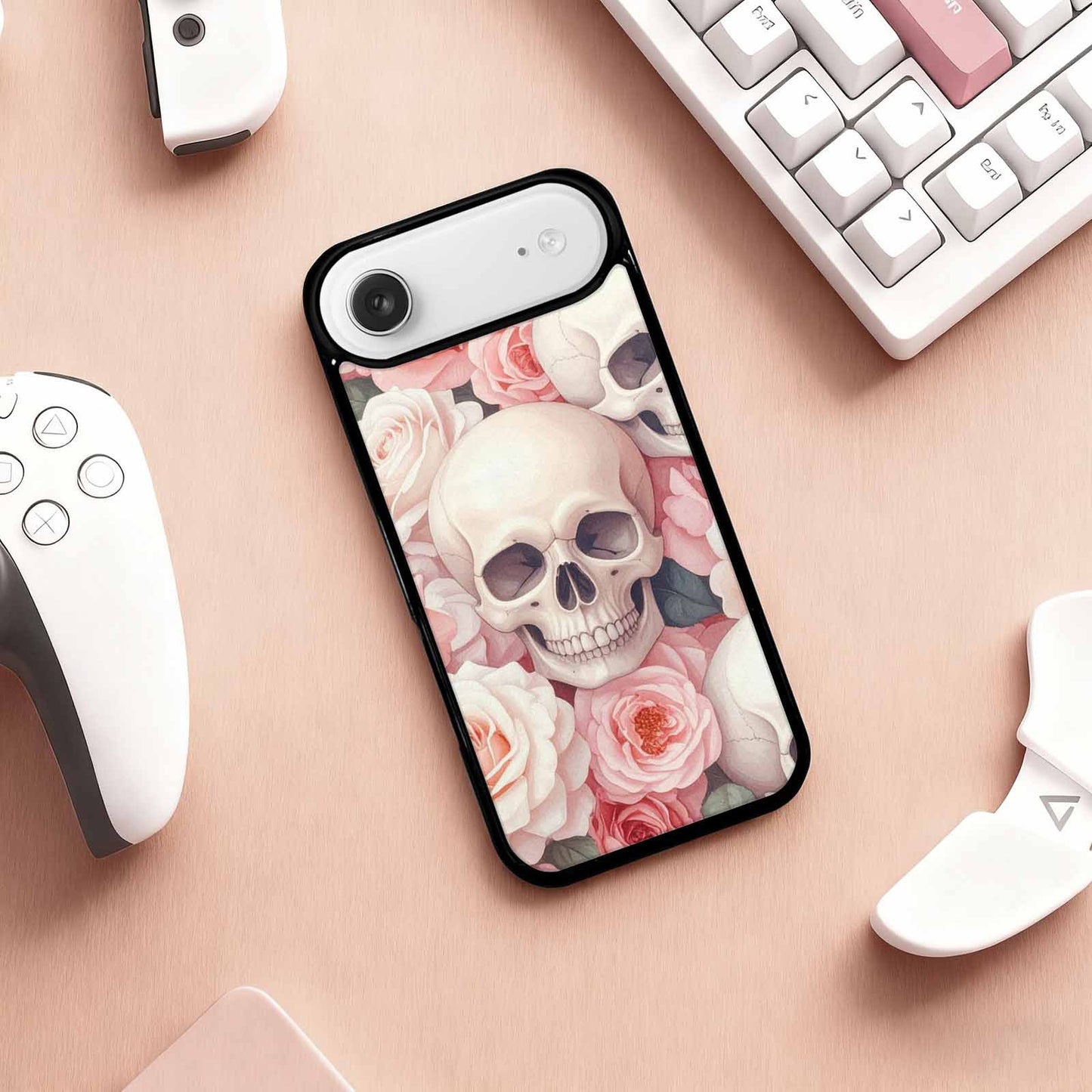 iPhone 17 Air Case — Skulls Roses Soft Airbrush Gothic Skulls, Custom Art Phone Cover