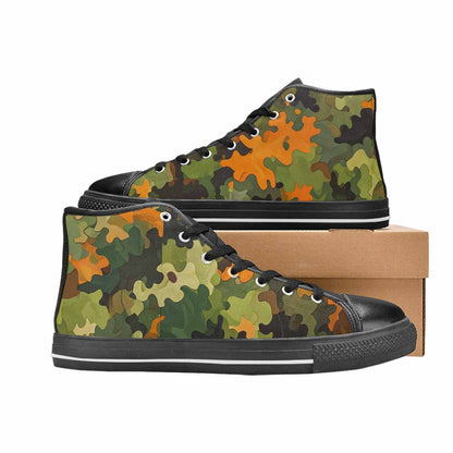 WOMEN'S Military Camouflage Blotch High Top Canvas Grunge Sneakers