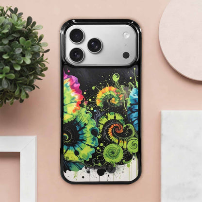iPhone 17 Pro Max Case — Black &amp; Green Ink Tie Dye, Original Design Phone Case
