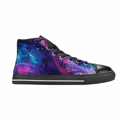 MEN'S Galaxy Snake Print High Top Canvas Vibrant Chaos Sneakers