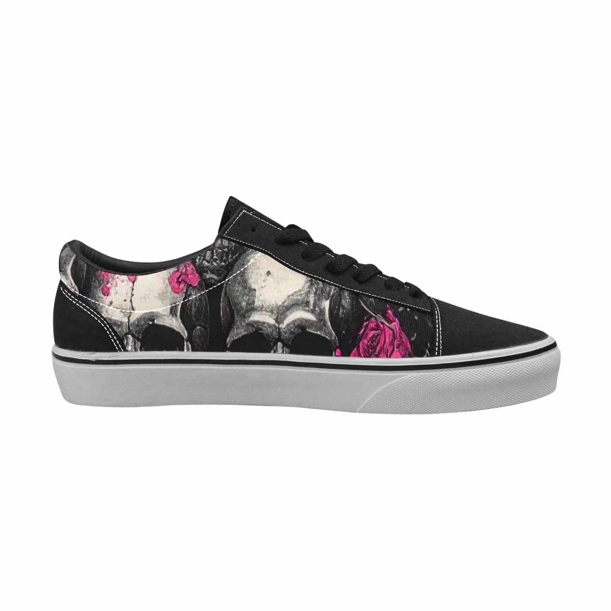 WOMEN'S Skull Roses Lace-Up Canvas Surreal Custom Shoes