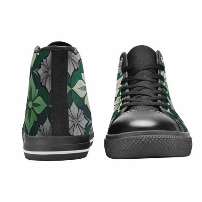 MEN'S Aromantic Flag Color High Top Canvas Wallpaper Art Shoes