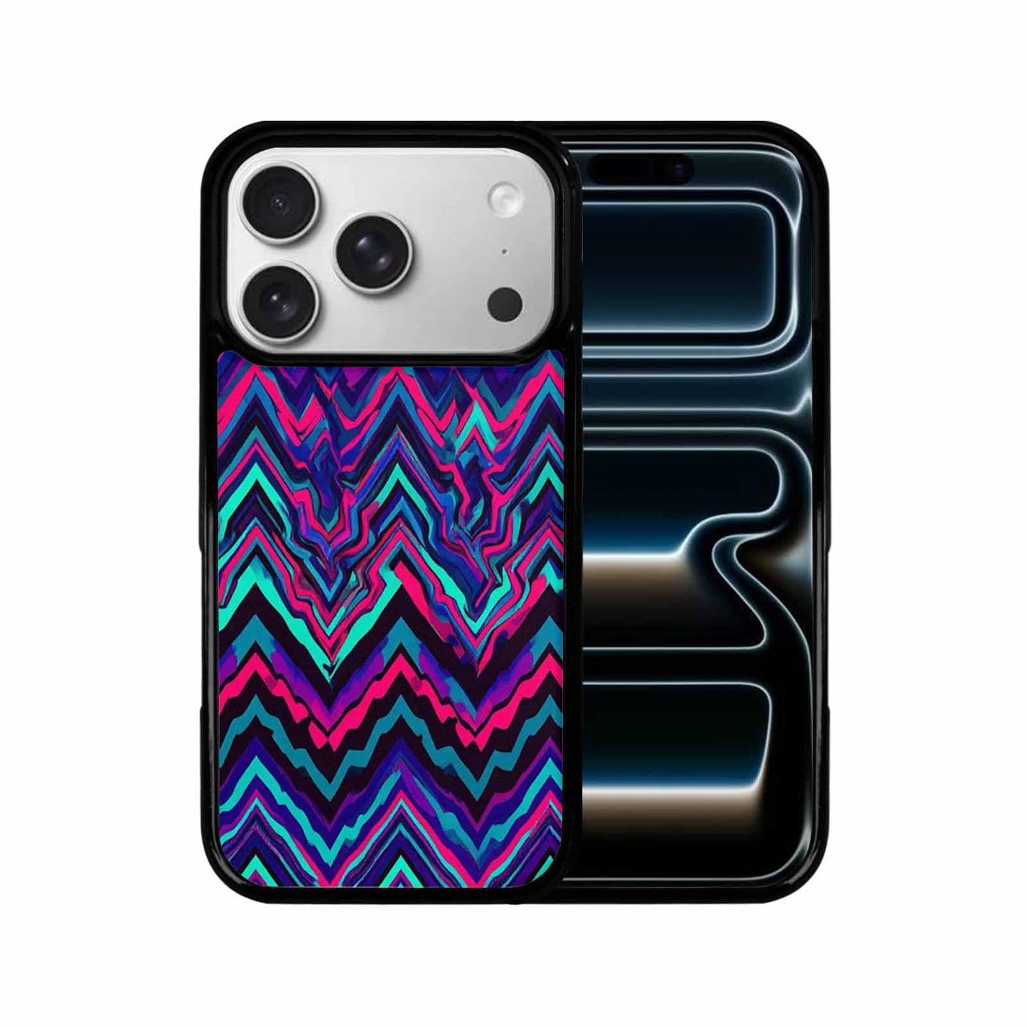 iPhone 17 Pro Case — Psychedelic Chevron Vortex Original Art, Customized Protective Case
