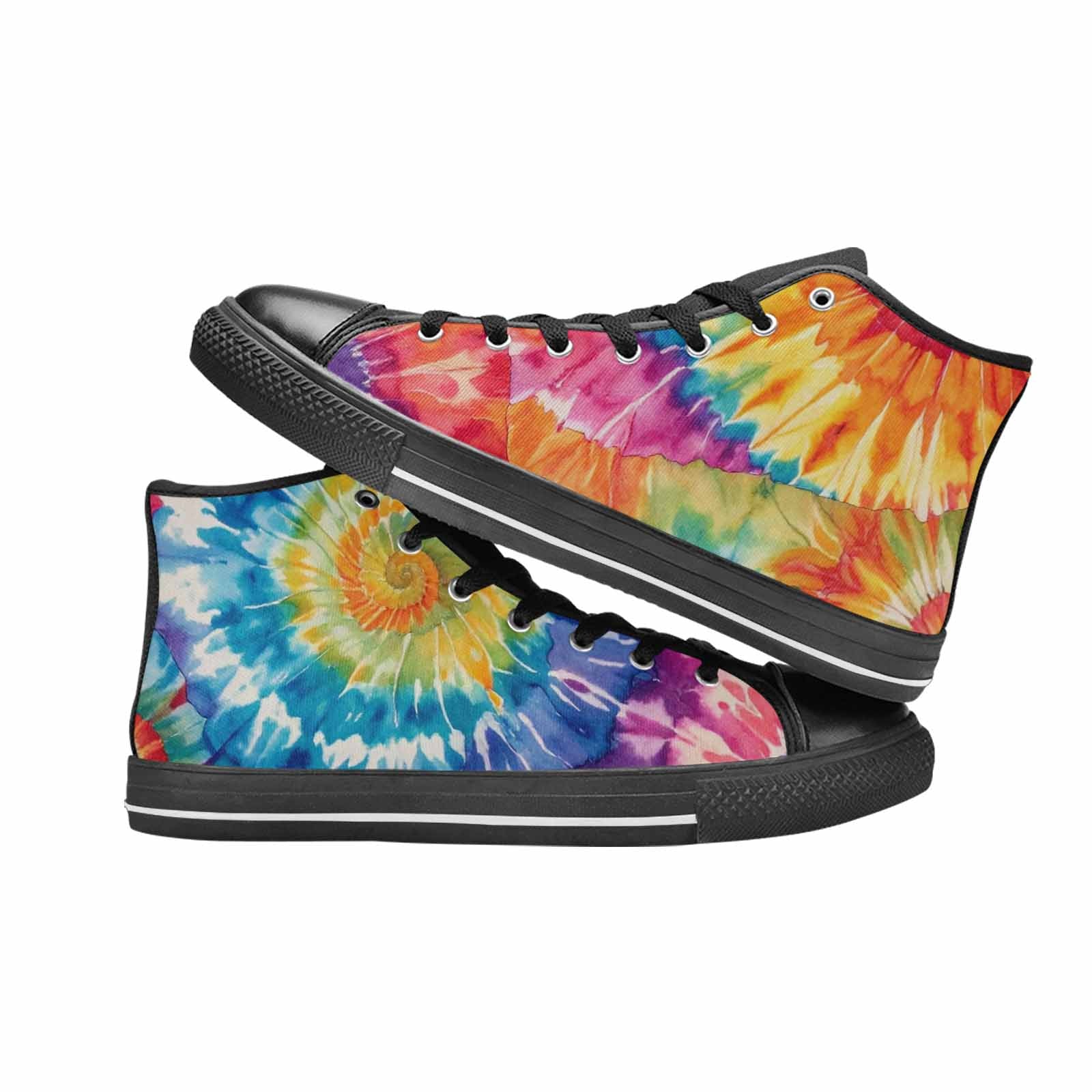 MEN'S Tie Dye Swirl High Top Canvas Grunge Shoes