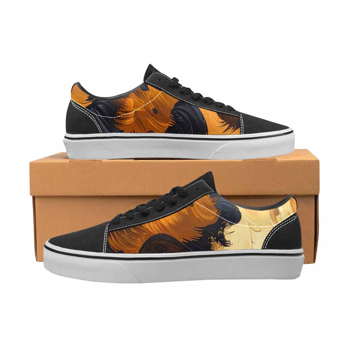 WOMEN'S Leopard Soft Airbrush Gradient Canvas Lace-Up Aesthetic Sneakers