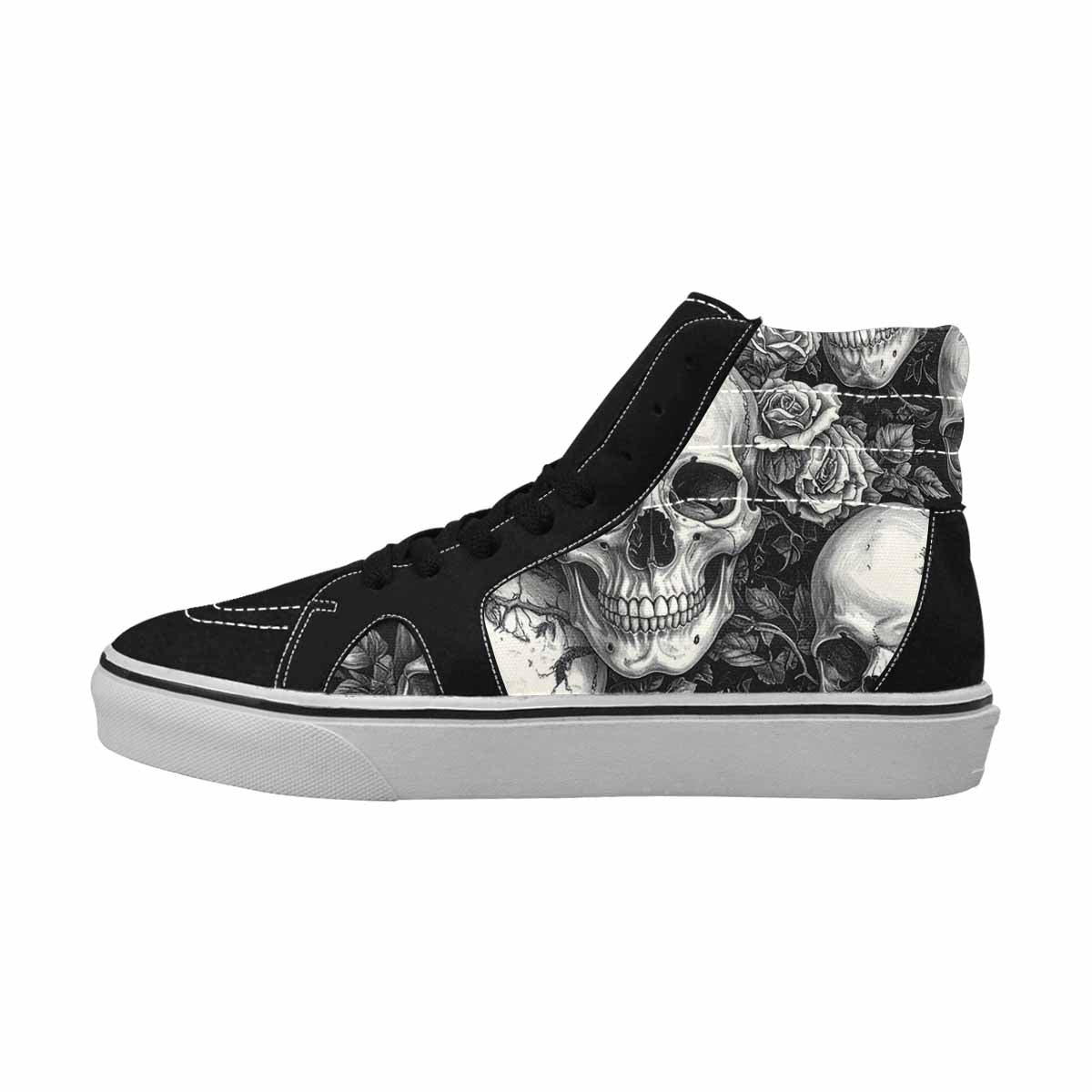 MEN'S Skulls Roses Pen Ink High Top Canvas Dreamcore Shoes