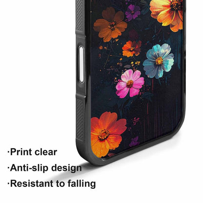 iPhone 17 Case — Shadowy Glitch Floral Pattern Floral, Custom Print Case Cover