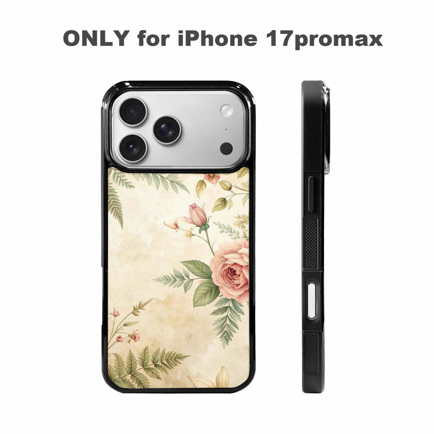 iPhone 17 Pro Max Case — Vintage Botanical Art Pattern Floral, Custom Print Case Cover