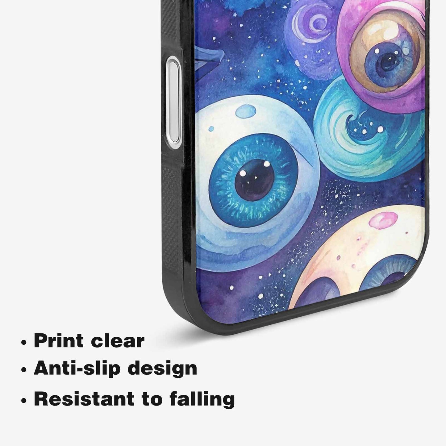 iPhone 16 Plus Case — Cartoon Eyeballs Galaxy, Customized Protective Case