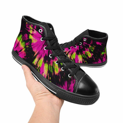 MEN'S Acid Wash Tie Dye Neon High Top Canvas Dreamcore Custom Sneakers