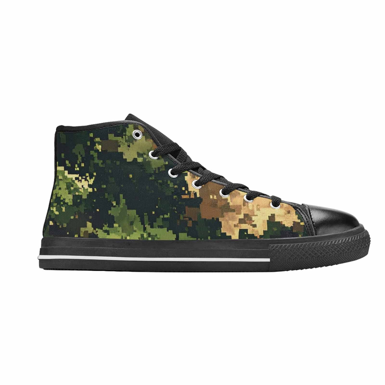 WOMEN'S Military Camouflage Blotch High Top Canvas Neon Fantasy Custom Sneakers