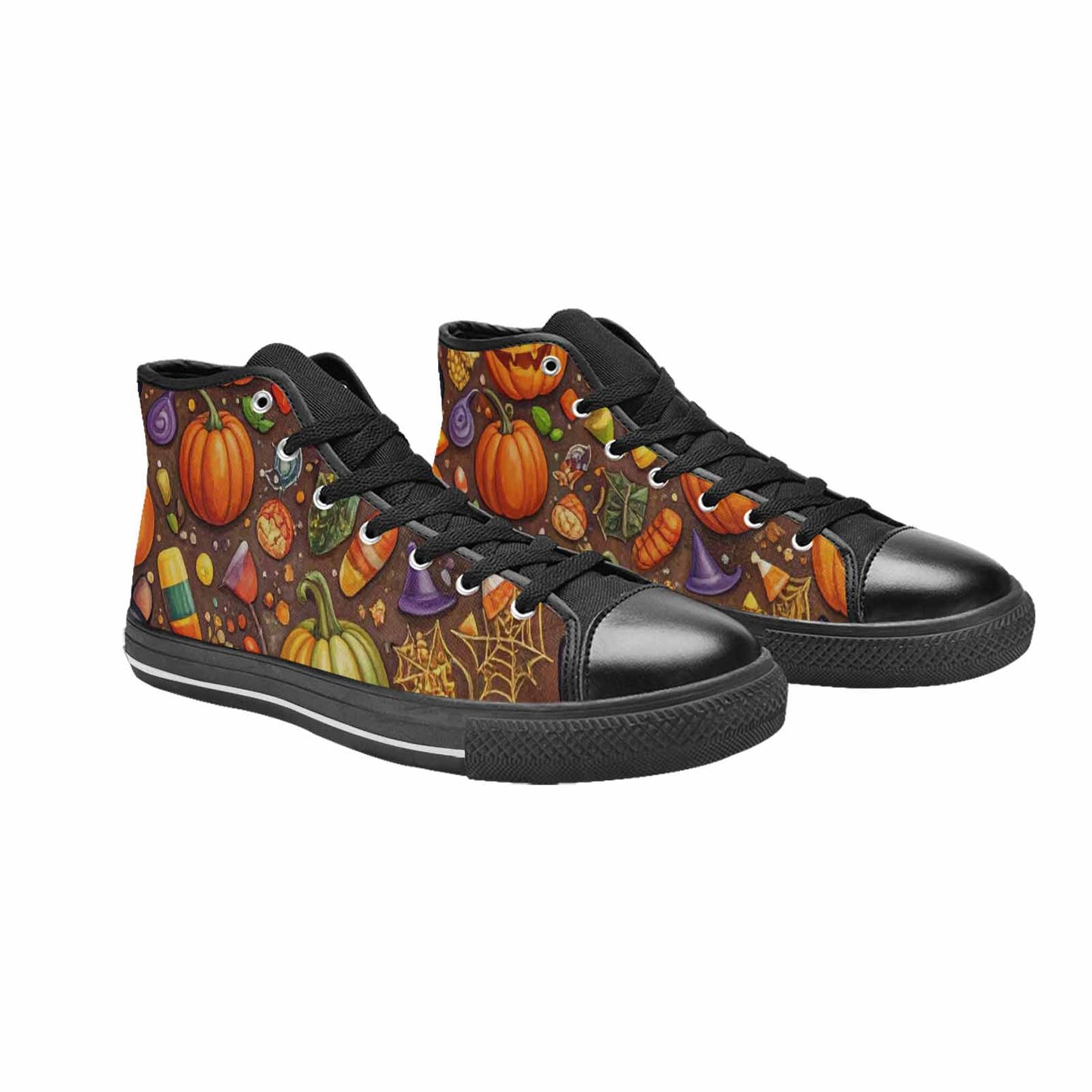 WOMEN'S Halloween High Top Canvas Wallpaper Art Custom Shoes