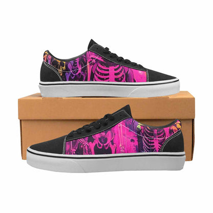 WOMEN'S Skeletons  Neon Pink Lace-Up Canvas Y2K Custom Shoes