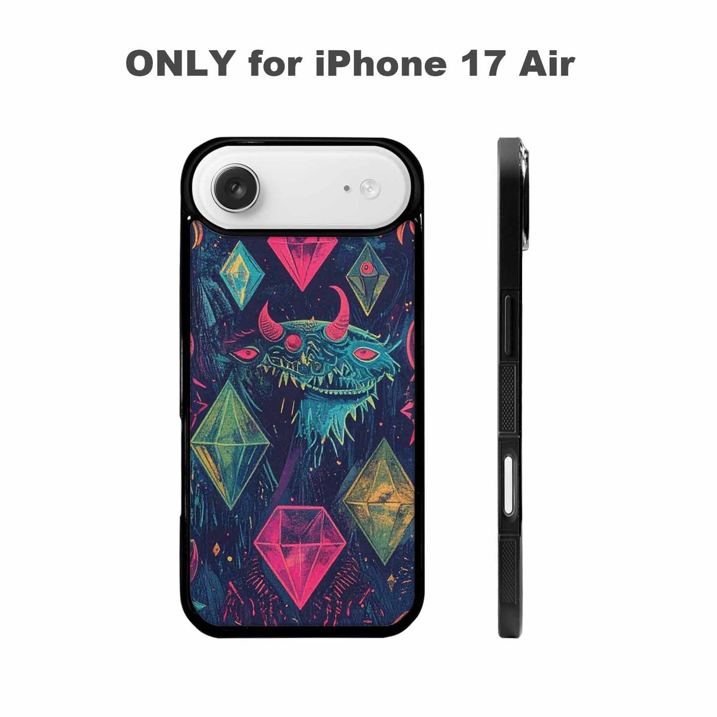 iPhone 17 Air Case — Neon Monsters Diamond Original Art, Custom Designed Case Cover