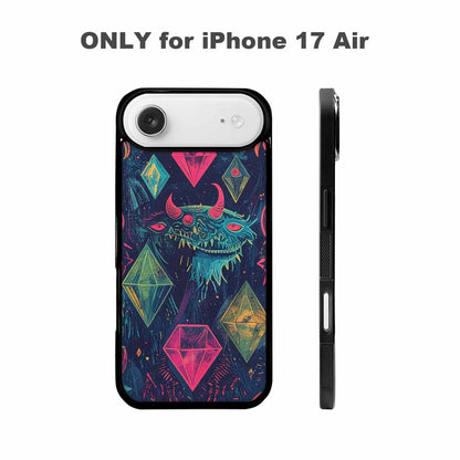 iPhone 17 Air Case — Neon Monsters Diamond Original Art, Custom Designed Case Cover
