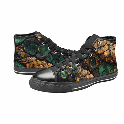 MEN'S Snake Skin Reptile High Top Canvas Cottagecore Shoes