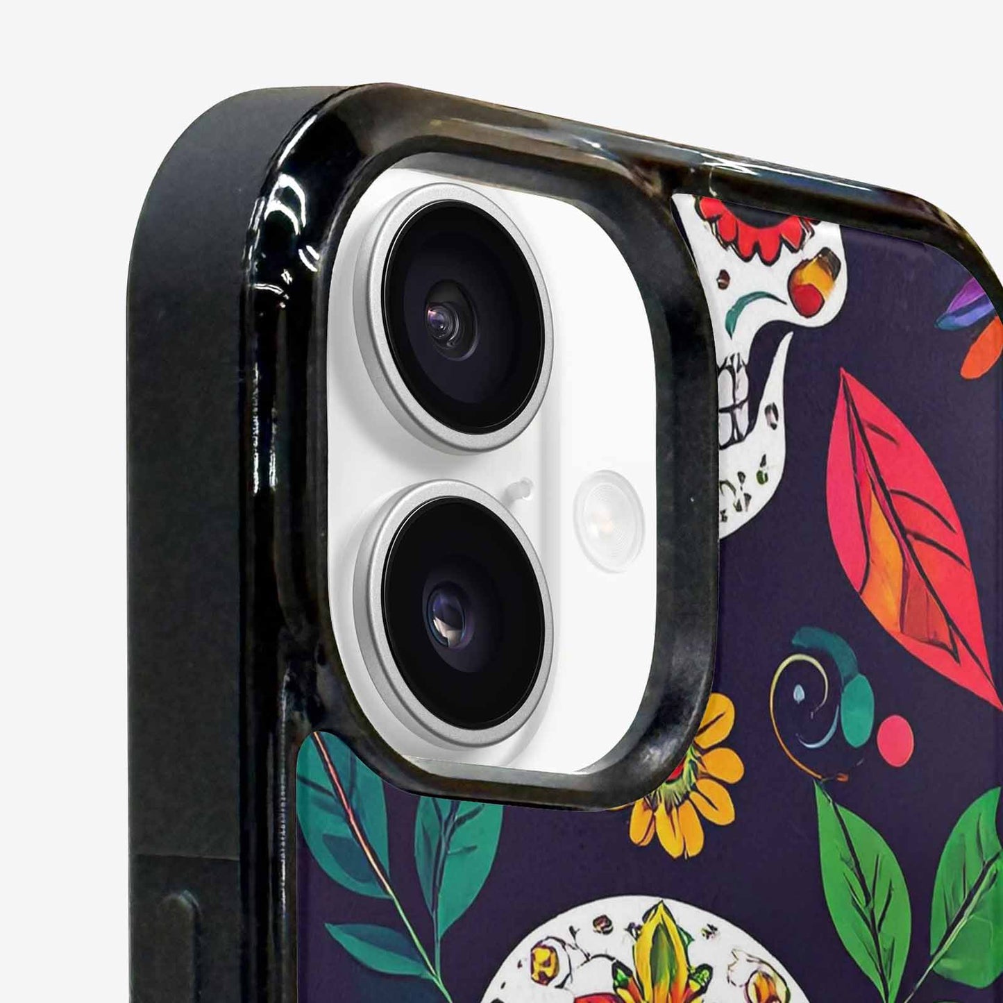iPhone 16 Case — Sunflowers And Skulls, Custom Art Phone Cover