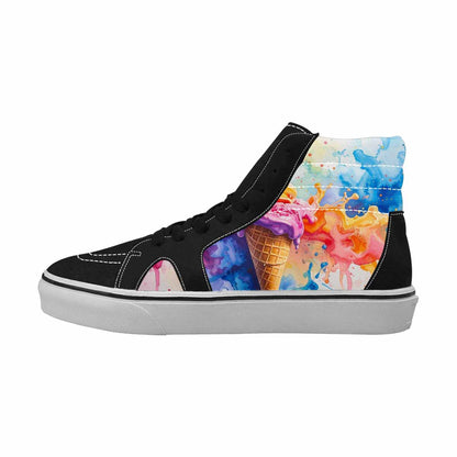 WOMEN'S Melting Icecream Collage High Top Canvas Vibrant Chaos Custom Sneakers