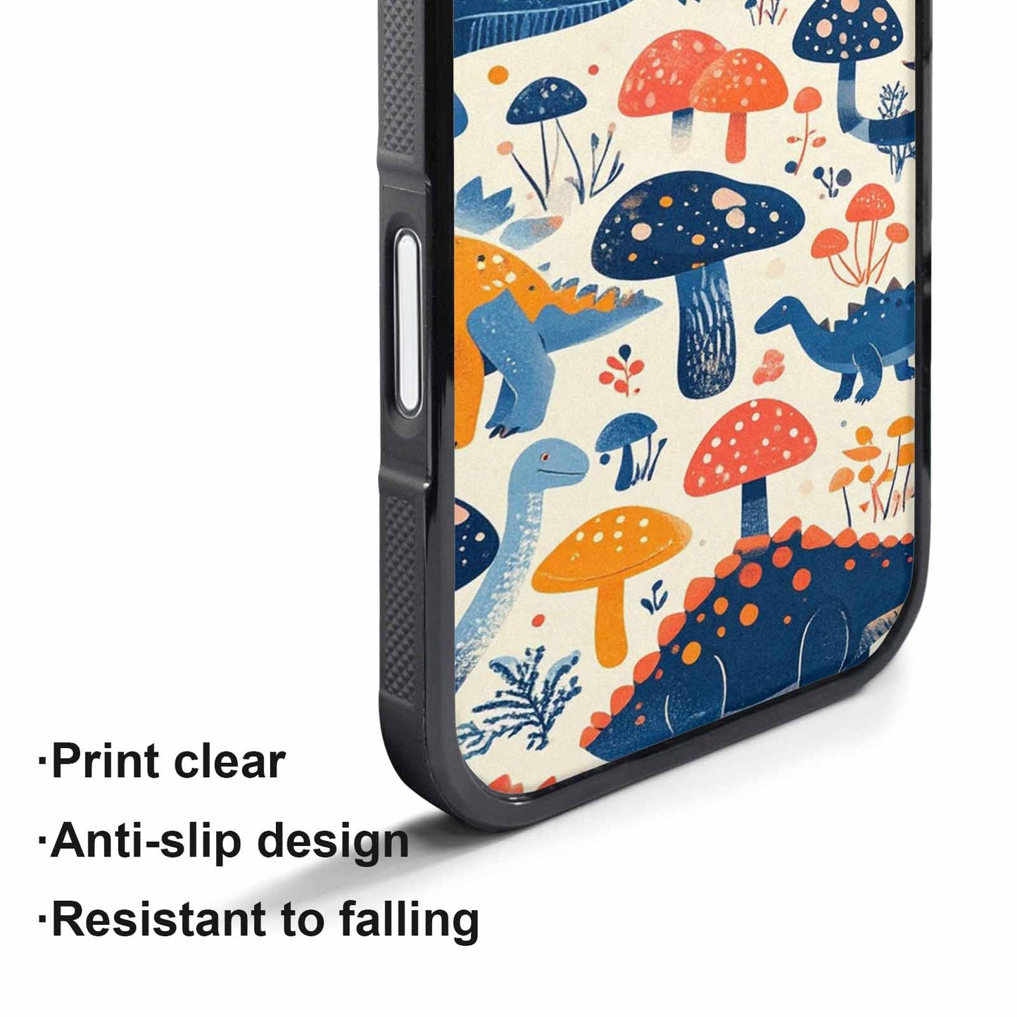 iPhone 17 Pro Max Case — Vintage Dinosaurs Mushroom Retro Vintage, Custom Printed Phone Case