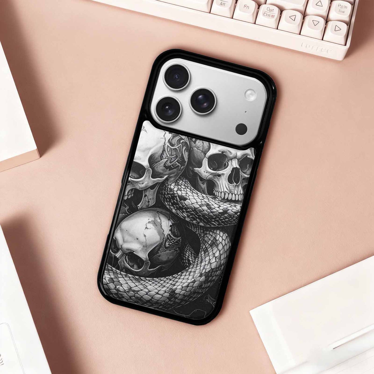 iPhone 17 Pro Case — Skull Dark Art Gothic Print Gothic, Custom Phone Case
