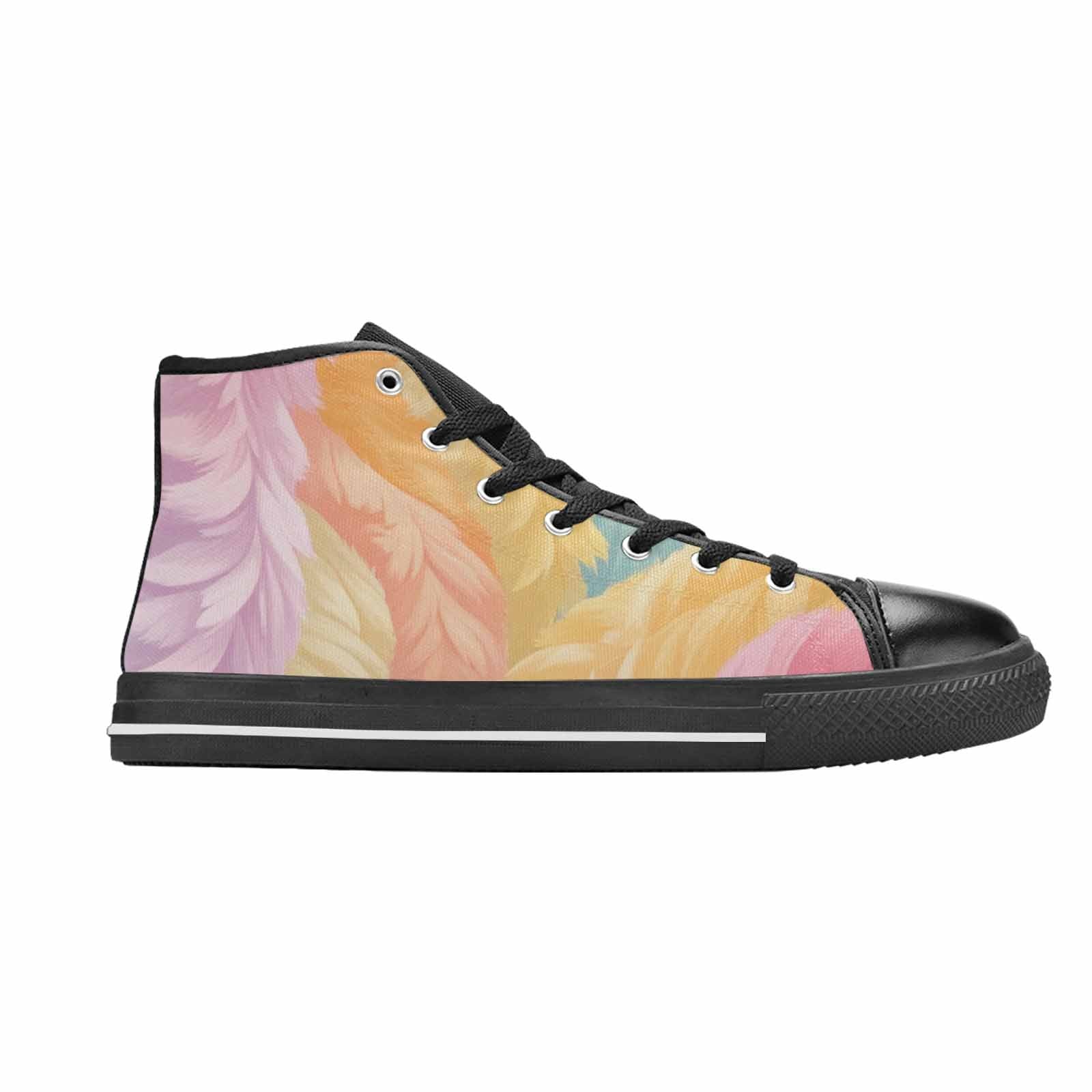 MEN'S Zebra Pastel Rainbow High Top Canvas Dark Academia Custom Shoes