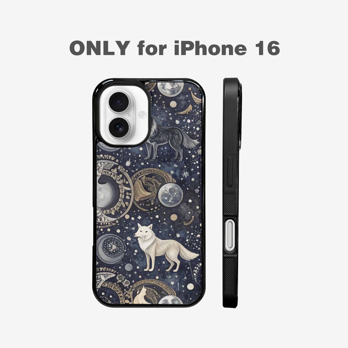 iPhone 16 Case — Wolves Everywhere Collage Overlap Small Wolf, Custom Made Phone Cover