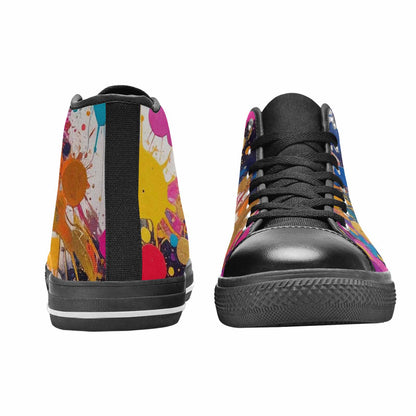 WOMEN'S Paint Splatter High Top Canvas Grunge Custom Sneakers