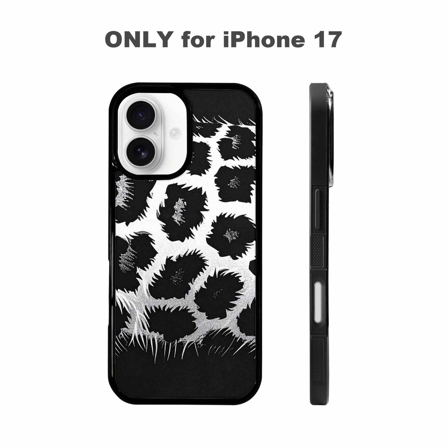 iPhone 17 Case — Leopard Print Black And Animal Print, Custom Printed Phone Case