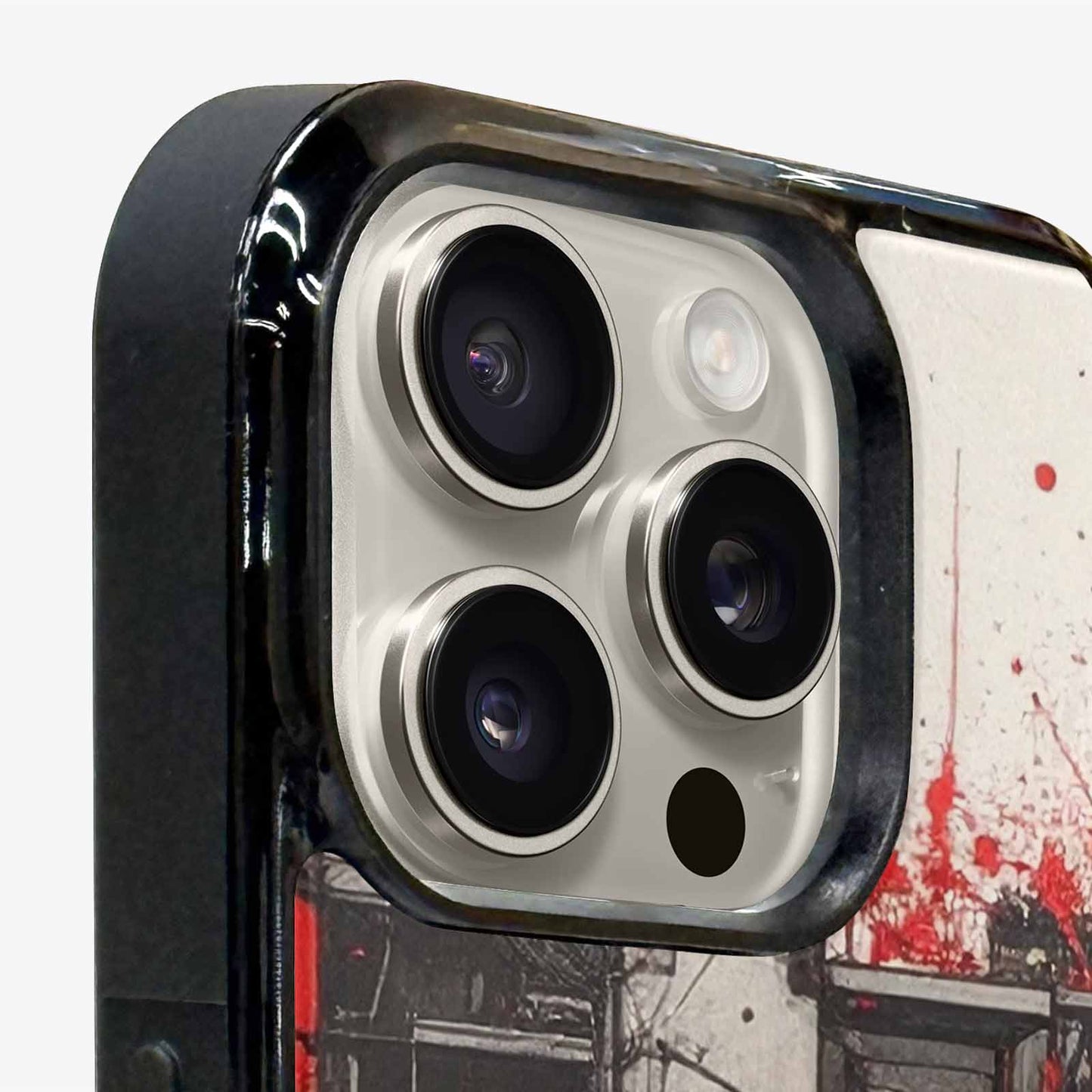 iPhone 16 Pro Max Case — Liminal Space Fragment Black Red Ink, Original Design Phone Case
