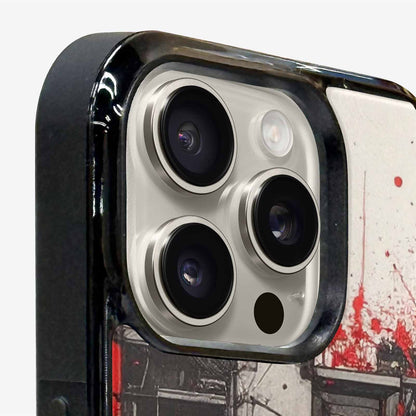 iPhone 16 Pro Max Case — Liminal Space Fragment Black Red Ink, Original Design Phone Case