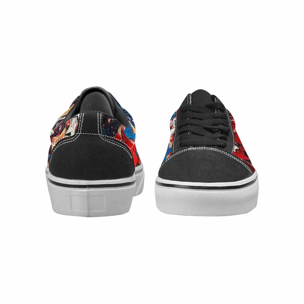 WOMEN'S Patriotic Stars Stripes Lace-Up Canvas Vibrant Chaos Custom Sneakers