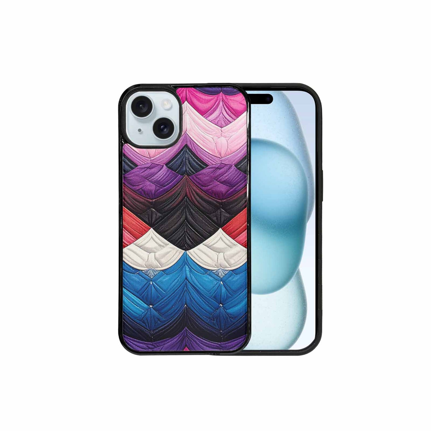 iPhone 15 Plus Case — Genderfluid Flag Color Theme Small Rainbow, Unique Phone Case Design