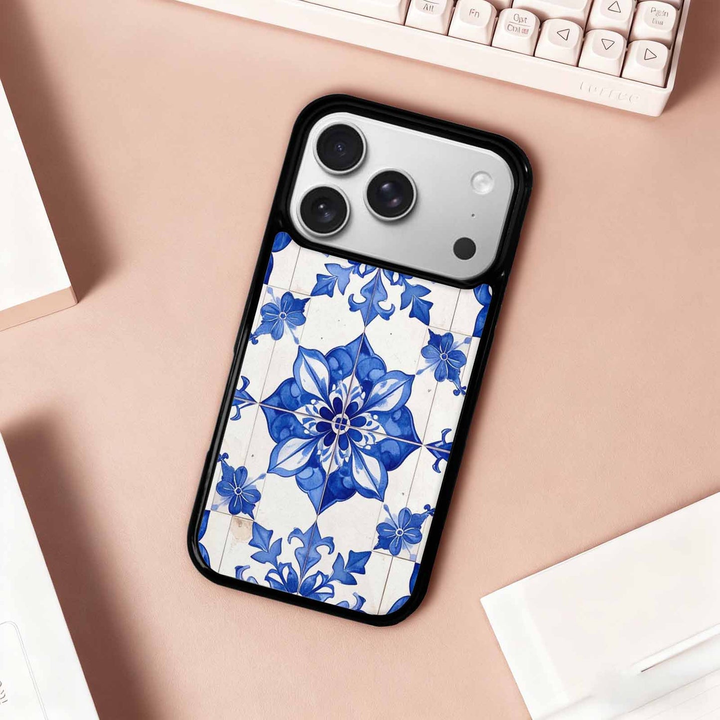 iPhone 17 Pro Case — Talavera Tile Floral, Custom Made Phone Cover