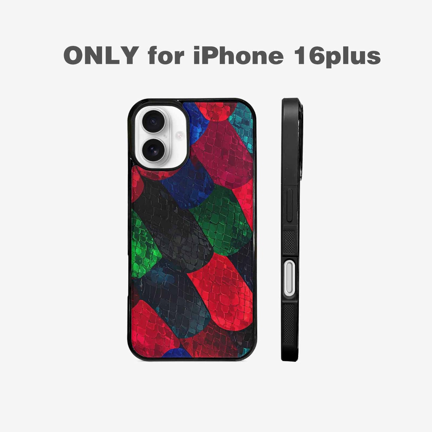 iPhone 16 Plus Case — Dark Snake Print, Custom Print Case Cover