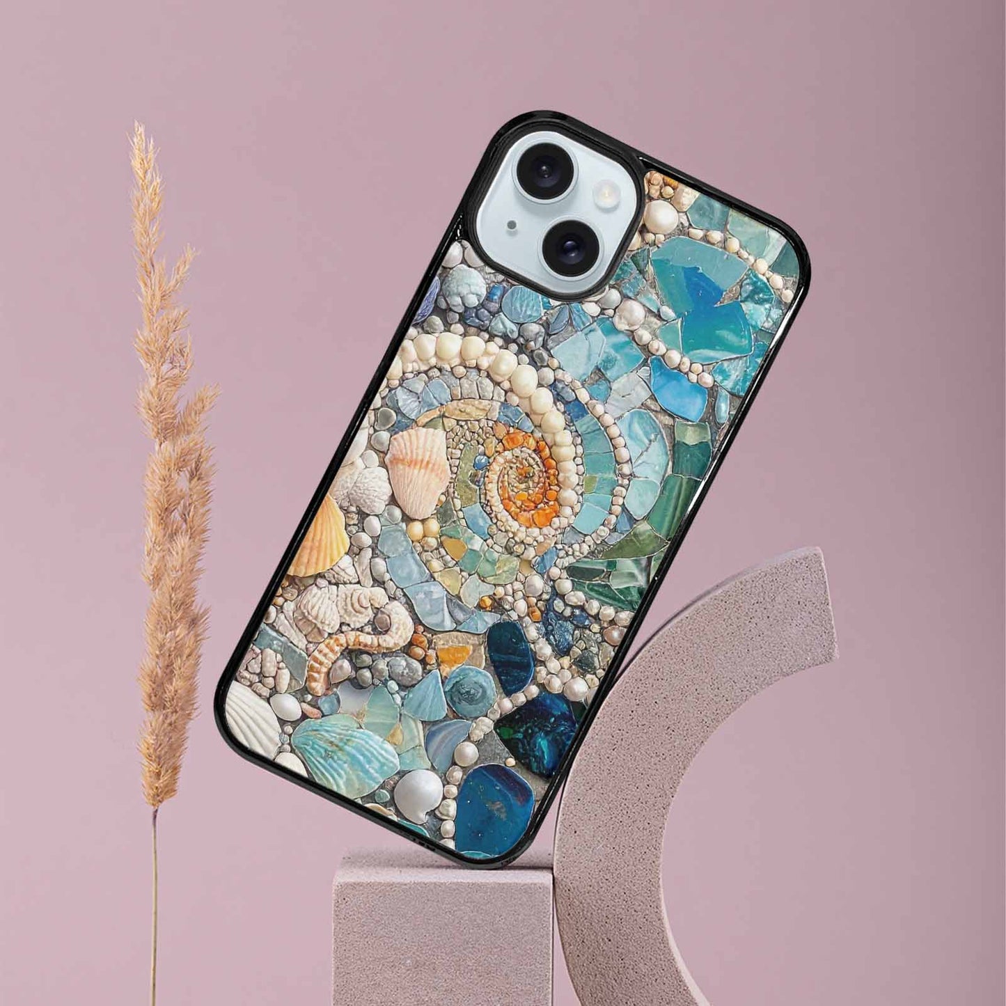 iPhone 15 Plus Case — Seashell Collage Seashell Collage Pattern Hundreds, Unique Phone Case Design