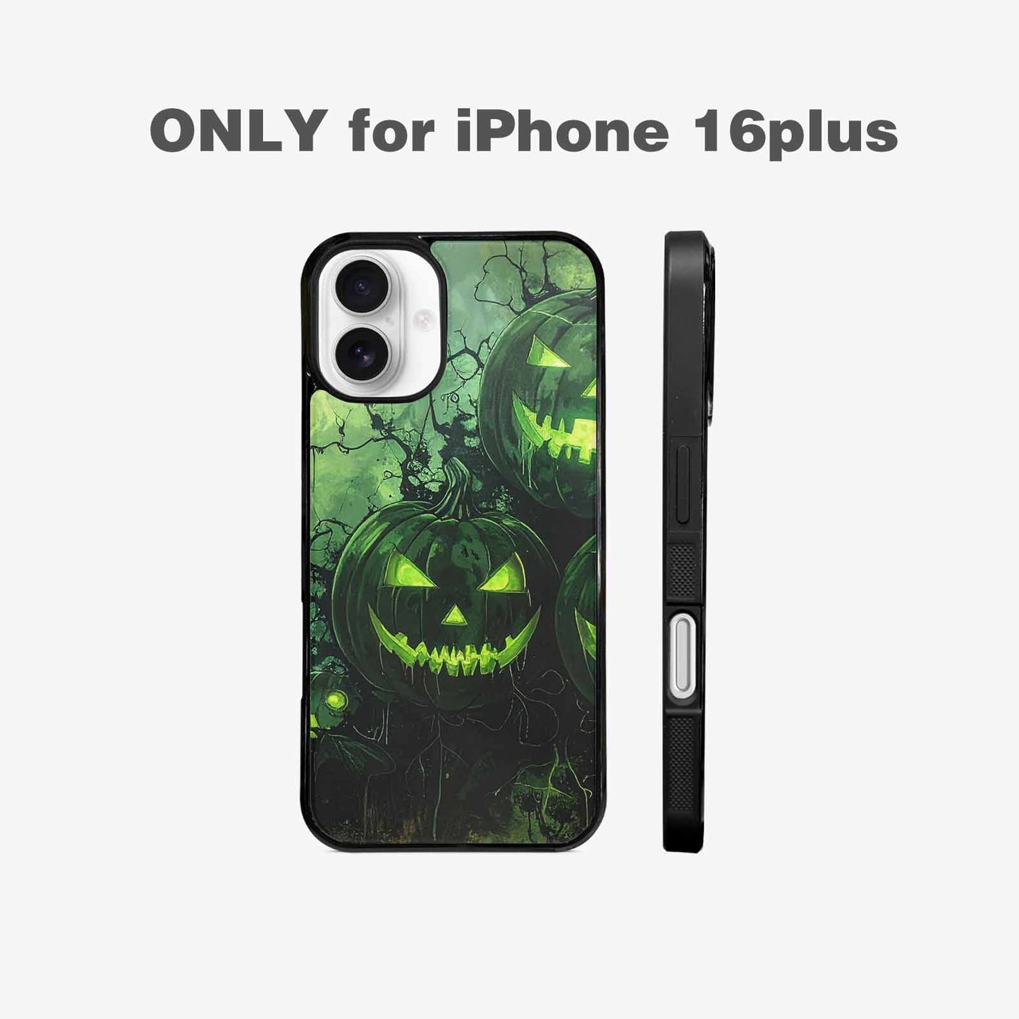 iPhone 16 Plus Case — Halloween Glowing Jackolantern Personalized Phone Cover, Unique Phone Case Design